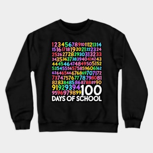 100th Day of School Teacher Kids 100 Days Math Numbers Crewneck Sweatshirt